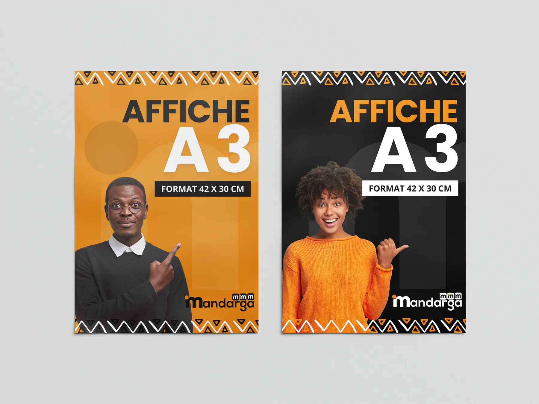 Affiche A3 Recto verso (42x30 cm) - Couché brillant 135-170g