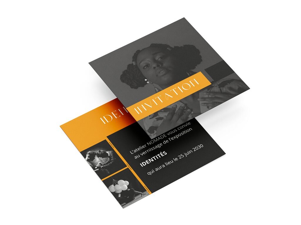 Carton d'invitation / Faire-part format carré recto verso 350g (15 x 15 cm)