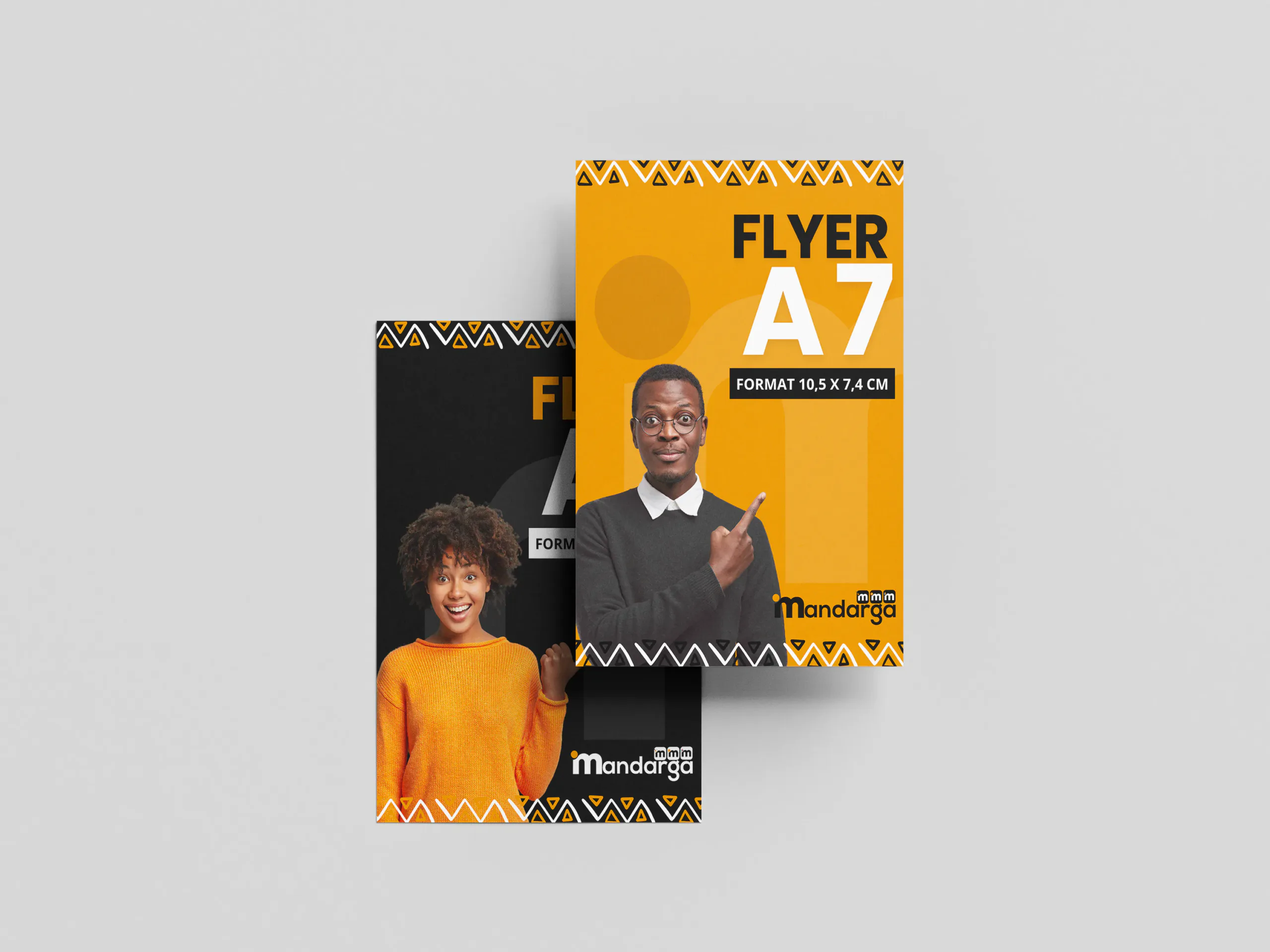 Flyer A7 10,5 × 7,4 cm - Recto verso 250g - 350g