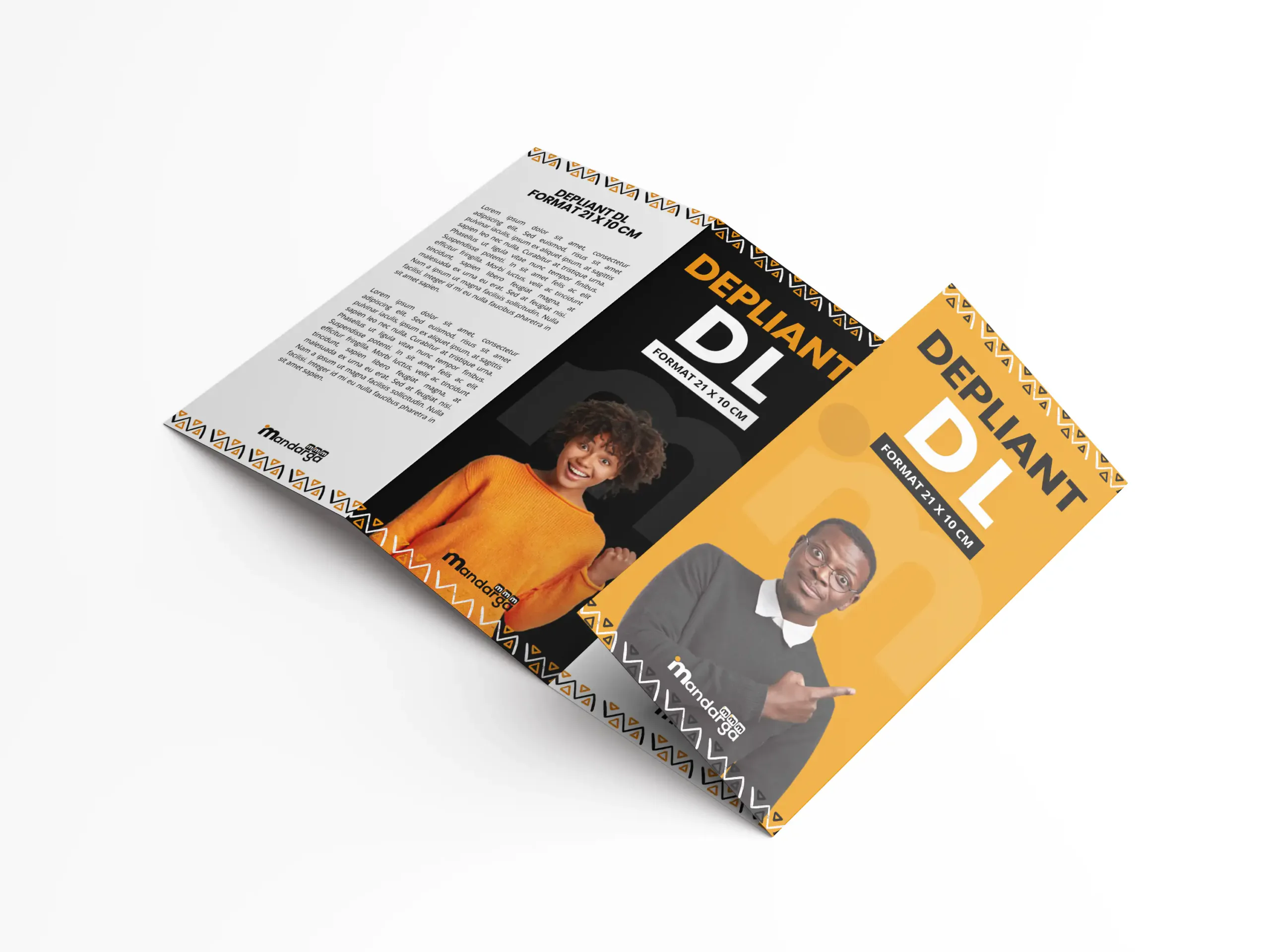 Dépliant 4 volets 3 plis – DL fermé roulé ou accordéon (10 x 21 cm) 135g