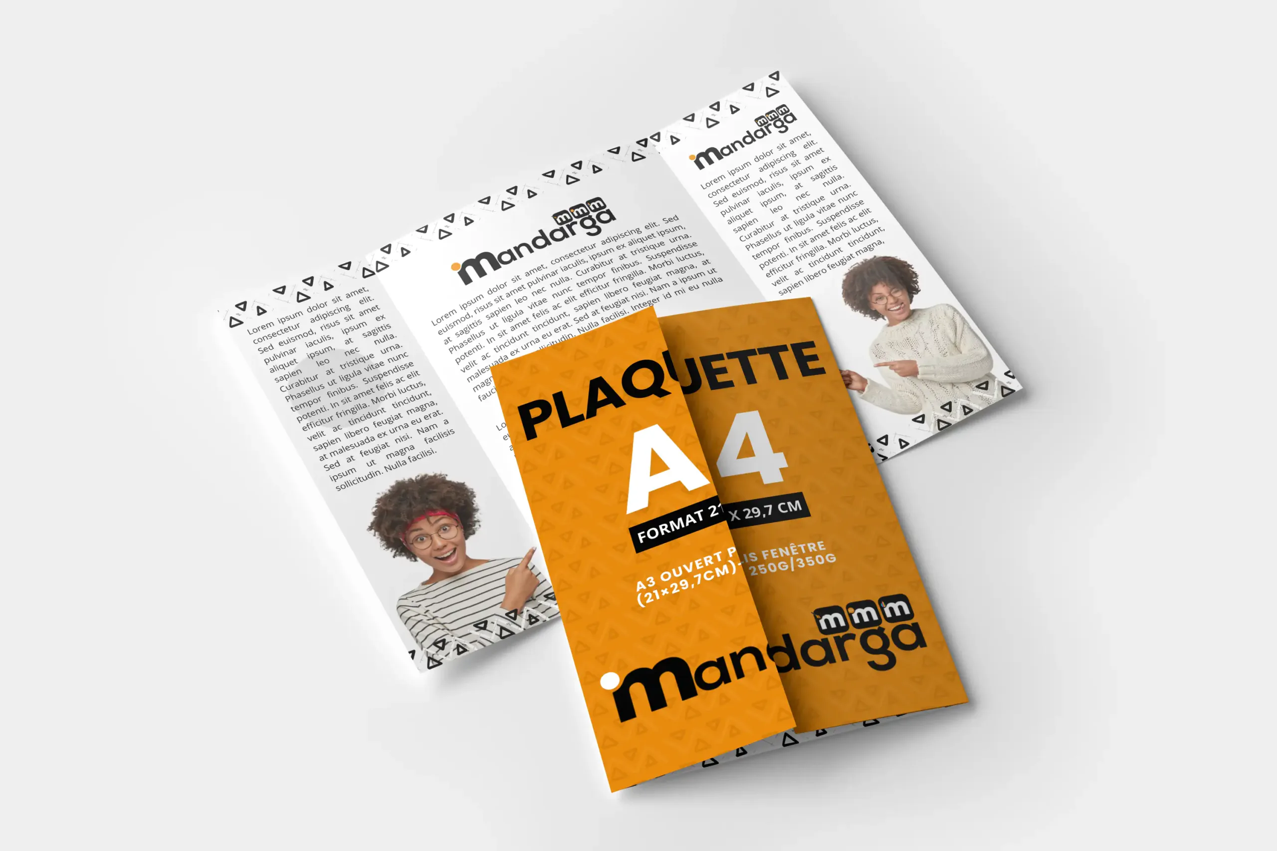 Plaquette 3 volets A4 fermé/A3 ouvert plis fenêtre (21x29,7cm)- 250g/350g